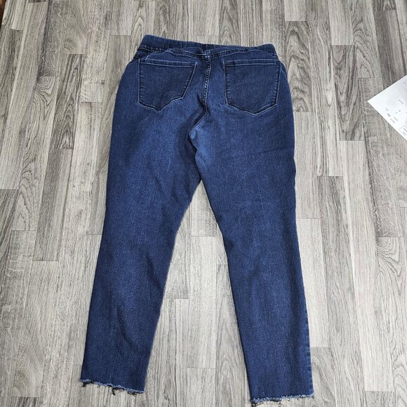 Old Navy Super Skinny Jean Womens 14 Blue Pull On Raw Hem Stretch Denim Jeggings - Picture 2 of 10